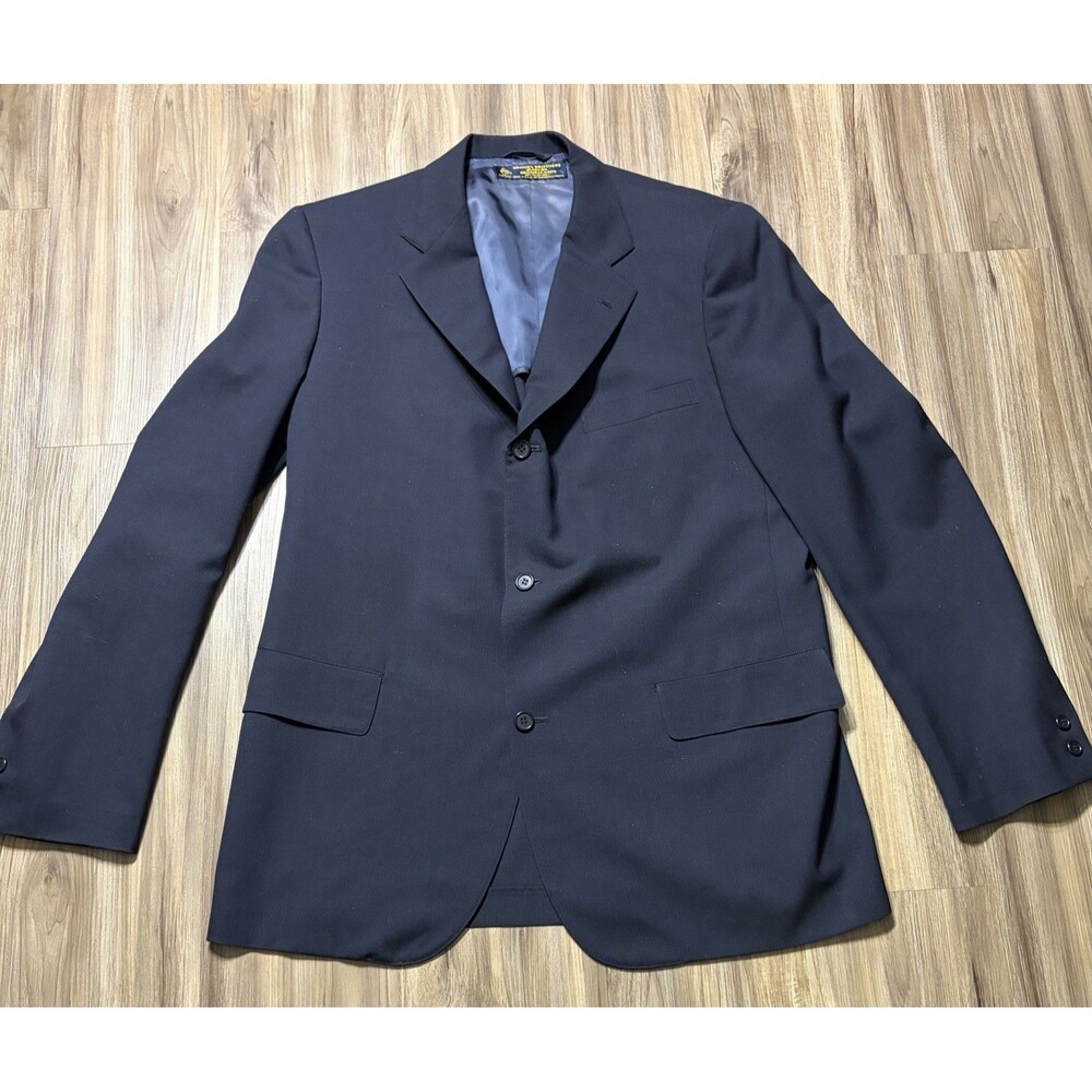 Brooks Brothers Makers Brooksease Blazer Mens Size 43m 38w 100% Wool Navy Blue
